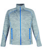 North End Men's Flux Mélange Bonded Fleece Jacket platnm/ oly blu OFFront