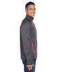 North End Men's Flux Mélange Bonded Fleece Jacket carbon/ oly red ModelSide