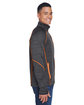 North End Men's Flux Mélange Bonded Fleece Jacket CRBN/ ORNG SODA ModelSide