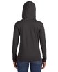 Anvil Ladies' Lightweight Long-Sleeve Hooded T-Shirt HTH DK GY/ DK GY ModelBack