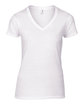 Anvil Ladies' Lightweight V-Neck T-Shirt WHITE FlatFront