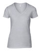 Anvil Ladies' Lightweight V-Neck T-Shirt HEATHER GREY FlatFront
