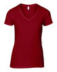 Anvil Ladies' Lightweight V-Neck T-Shirt RED FlatFront