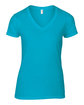 Anvil Ladies' Lightweight V-Neck T-Shirt CARIBBEAN BLUE OFFront