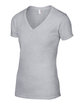 Anvil Ladies' Lightweight V-Neck T-Shirt HEATHER GREY OFQrt