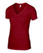 Anvil Ladies' Lightweight V-Neck T-Shirt RED OFQrt