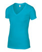 Anvil Ladies' Lightweight V-Neck T-Shirt CARIBBEAN BLUE OFQrt