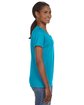 Anvil Ladies' Lightweight V-Neck T-Shirt CARIBBEAN BLUE ModelSide