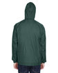 UltraClub Adult Quarter-Zip Hooded Pullover Pack-Away Jacket FOREST GREEN ModelBack