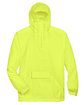 UltraClub Adult Quarter-Zip Hooded Pullover Pack-Away Jacket BRIGHT YELLOW FlatFront