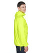 UltraClub Adult Quarter-Zip Hooded Pullover Pack-Away Jacket BRIGHT YELLOW ModelSide