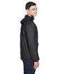 UltraClub Adult Quarter-Zip Hooded Pullover Pack-Away Jacket BLACK ModelSide