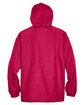 UltraClub Adult Quarter-Zip Hooded Pullover Pack-Away Jacket RED FlatBack