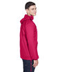 UltraClub Adult Quarter-Zip Hooded Pullover Pack-Away Jacket RED ModelSide