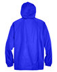 UltraClub Adult Quarter-Zip Hooded Pullover Pack-Away Jacket ROYAL FlatBack