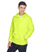 UltraClub Adult Quarter-Zip Hooded Pullover Pack-Away Jacket BRIGHT YELLOW ModelQrt