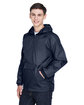 UltraClub Adult Quarter-Zip Hooded Pullover Pack-Away Jacket TRUE NAVY ModelQrt