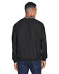 UltraClub Adult Long-Sleeve Microfiber Crossover V-Neck Wind Shirt black/ tan ModelBack