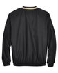 UltraClub Adult Long-Sleeve Microfiber Crossover V-Neck Wind Shirt black/ tan FlatBack
