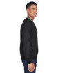 UltraClub Adult Long-Sleeve Microfiber Crossover V-Neck Wind Shirt black/ tan ModelSide