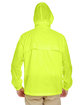 UltraClub Adult Full-Zip Hooded Pack-Away Jacket bright yellow ModelBack