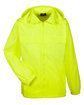 UltraClub Adult Full-Zip Hooded Pack-Away Jacket bright yellow OFFront
