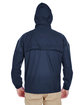 UltraClub Adult Full-Zip Hooded Pack-Away Jacket true navy ModelBack
