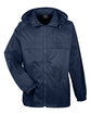 UltraClub Adult Full-Zip Hooded Pack-Away Jacket true navy OFFront
