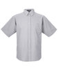 UltraClub Men's Classic Wrinkle-Resistant Short-Sleeve Oxford charcoal OFFront