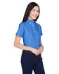 UltraClub Ladies' Classic Wrinkle-Resistant Short-Sleeve Oxford french blue ModelQrt