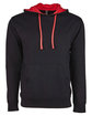 Next Level Apparel Unisex French Terry Pullover Hoodie BLACK/ RED FlatFront