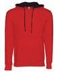 Next Level Apparel Unisex Laguna French Terry Pullover Hooded Sweatshirt RED/ BLACK FlatFront