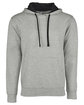 Next Level Apparel Unisex French Terry Pullover Hoodie HTHR GREY/ BLACK OFFront