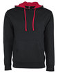 Next Level Apparel Unisex French Terry Pullover Hoodie BLACK/ RED OFFront