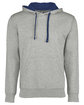 Next Level Apparel Unisex French Terry Pullover Hoodie HTHR GREY/ ROYAL OFFront