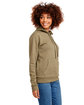 Next Level Apparel Unisex Malibu Pullover Hooded Sweatshirt hthr militry grn ModelSide