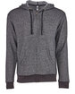 Next Level Apparel Adult Pacifica Denim Fleece Full-Zip Hooded Sweatshirt black FlatFront