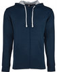 Next Level Apparel Adult Laguna French Terry Full-Zip Hooded Sweatshirt mid nvy/ hth gry FlatFront