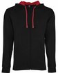 Next Level Apparel Adult Laguna French Terry Full-Zip Hooded Sweatshirt black/ red FlatFront