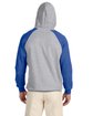 Jerzees Adult 8 oz. NuBlend® Colorblock Raglan Pullover Hooded Sweatshirt OXFORD/ ROYAL ModelBack