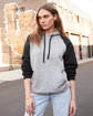 Jerzees Adult 8 oz. NuBlend® Colorblock Raglan Pullover Hooded Sweatshirt  Lifestyle