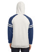 Jerzees Unisex NuBlend Varsity Color-Block Hooded Sweatshirt oat hth/ ind hth ModelBack
