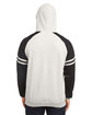 Jerzees Unisex NuBlend Varsity Color-Block Hooded Sweatshirt oat hth/ blk ink ModelBack