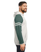 Jerzees Unisex NuBlend Varsity Color-Block Hooded Sweatshirt oat hth/ f gn ht ModelSide