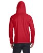 Gildan Adult Lightweight Long-Sleeve Hooded T-Shirt TR RED/ DARK GRY ModelBack