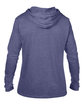 Anvil Adult Lightweight Long-Sleeve Hooded T-Shirt HTH BLU/ NEO YEL FlatBack