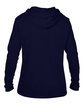 Gildan Adult Lightweight Long-Sleeve Hooded T-Shirt NAVY/ DARK GREY FlatBack