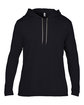 Gildan Adult Lightweight Long-Sleeve Hooded T-Shirt BLACK/ DARK GREY OFFront