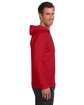 Anvil Adult Lightweight Long-Sleeve Hooded T-Shirt TR RED/ DARK GRY ModelSide