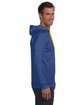 Gildan Adult Lightweight Long-Sleeve Hooded T-Shirt HTH BLU/ NEO YEL ModelSide